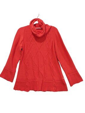 Pure knits Neon Budda sweater womens XS peachy orange multi weave preppy Career